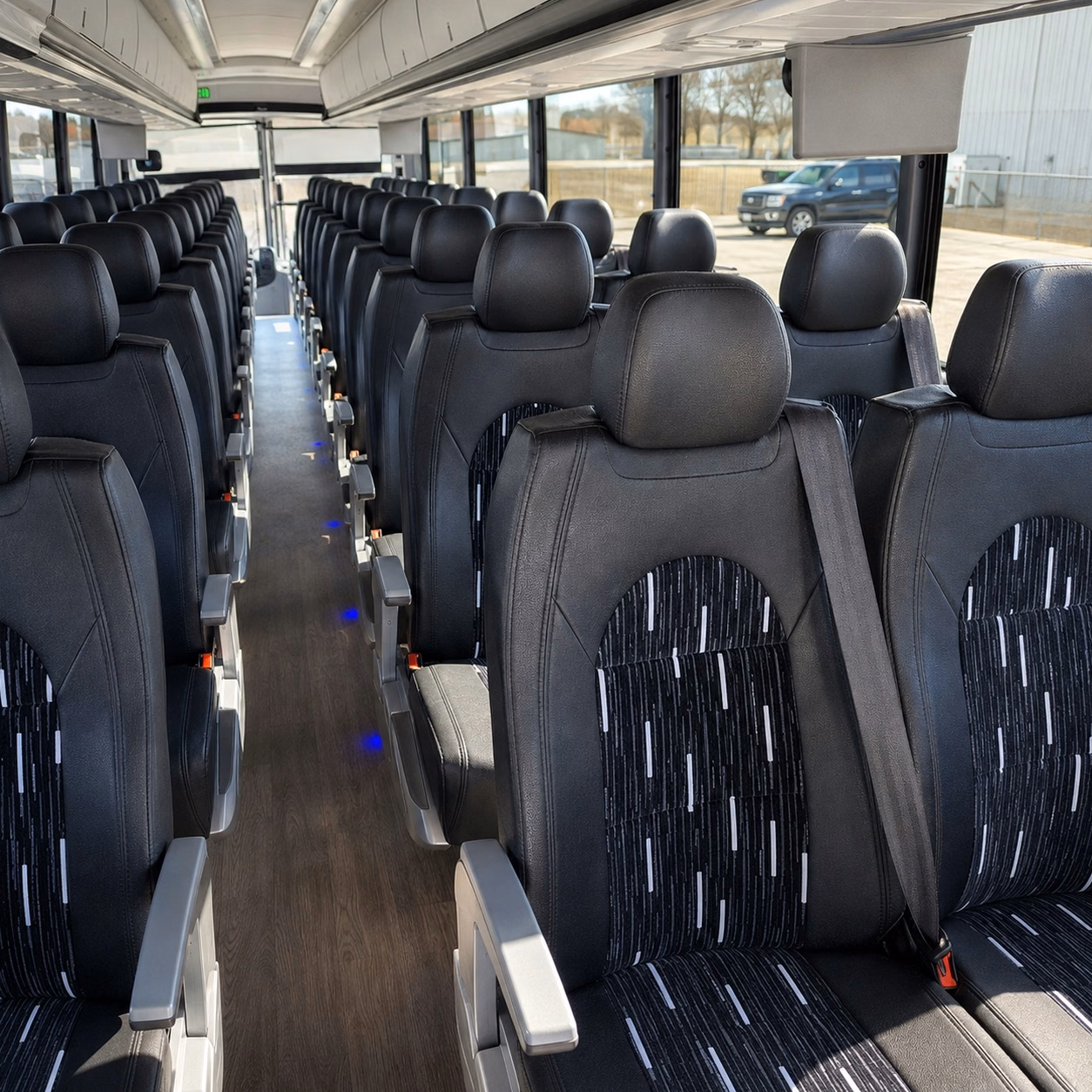 downey charter bus rental interior